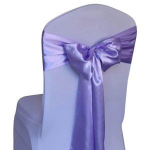 50 count | Lavender Purple Satin Chair Sashes Wedding Party Dining Banquet Bows